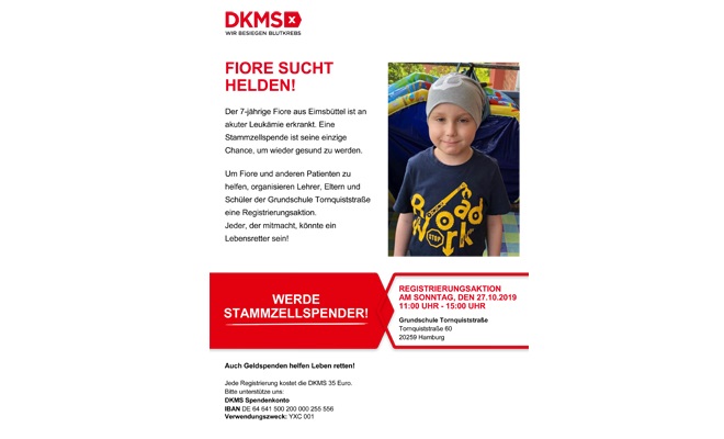 Spender gesucht: der leukämiekranke Fiore braucht eine Stammzellspende