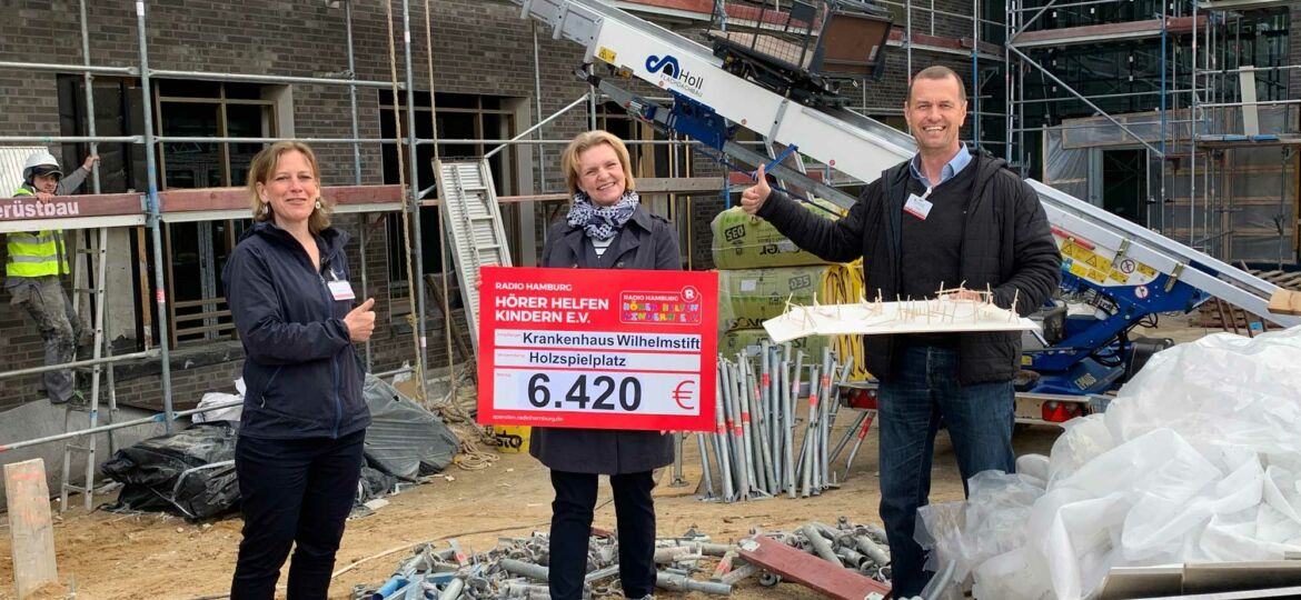 Introbild Neuer Holzspielplatz für das Kinderkrankenhaus Wilhelmstift finanziert durch Hörer helfen Kindern