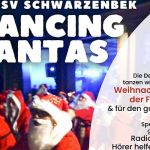 Dancing Santas auf dem Weihnachtsmarkt in Schwarzenbek