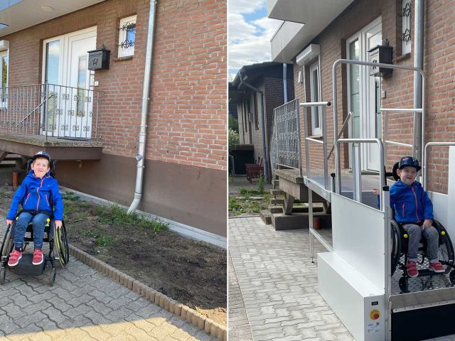 Introbild Philipp bekommt Hublifter finanziert von Hörer helfen Kindern
