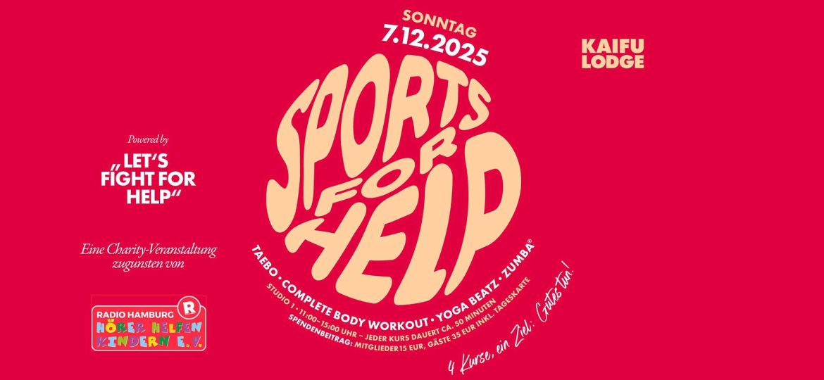 Introbild KAIFU LODGE mit Aktion Lets Fight for help für Hörer helfen Kindern