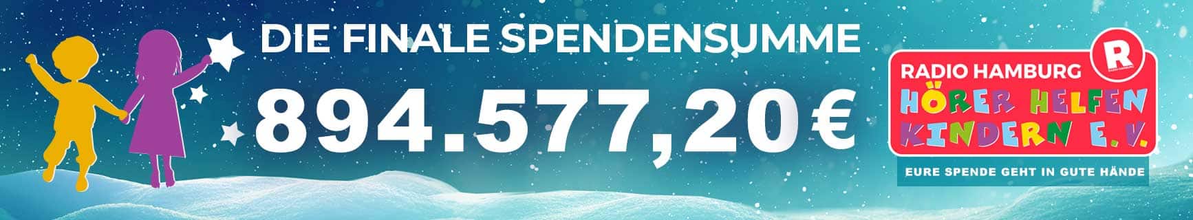 Finale-Summe-Banner - Radio Hamburg Hörer helfen Kindern e.V.