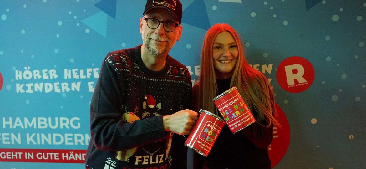 Introbild Eröffnung des Hörer helfen Kindern Spendenmarathons durch die Radio Hamburg Morningshow