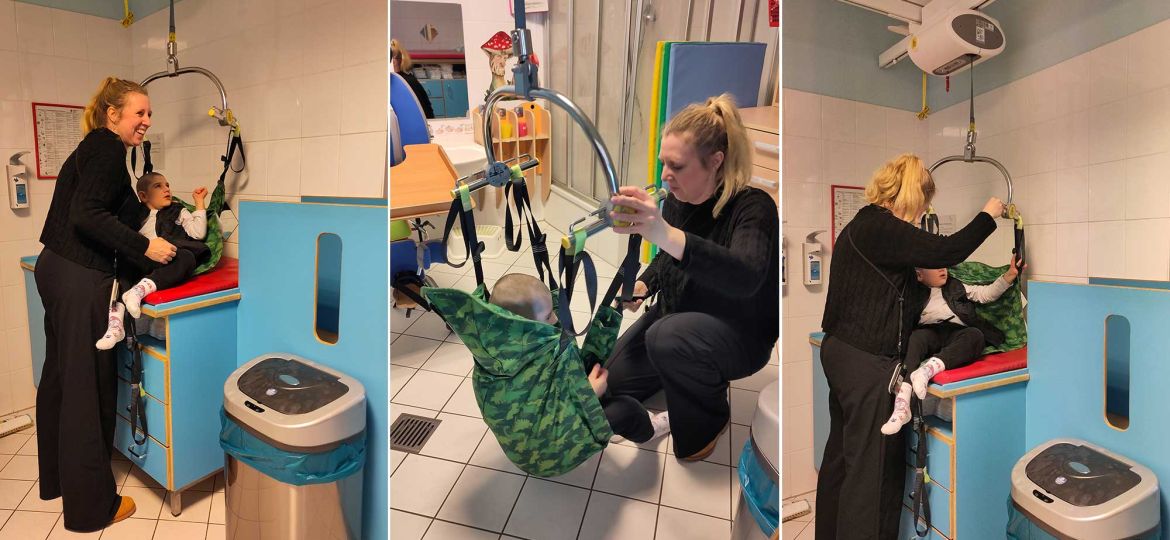 Introbild Neue Hebehilfe für das DRK-Kinderhaus Springmaus finanziert durch Hörer helfen Kindern